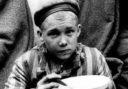 An unidentified child survivor from Dachau