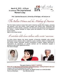 Italian Women Lecture (Birmingham, MI; 8 Mar 2015